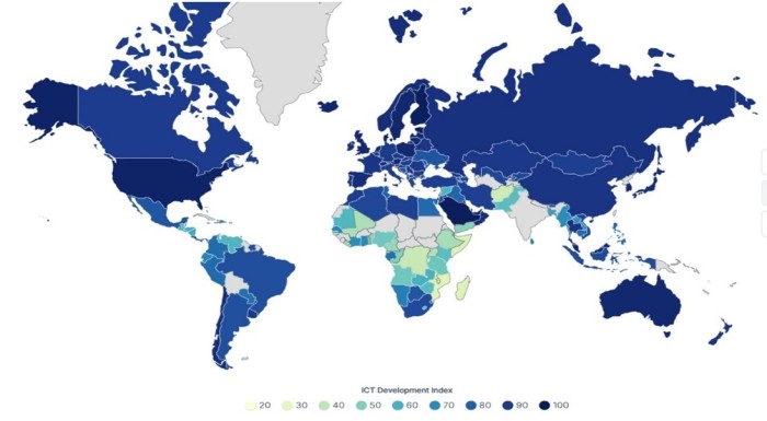 Figuur 4: ICT‑ontwikkelingsindex per land 2026